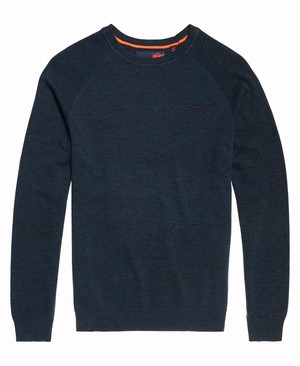 Superdry Orange Label Cotton Crew Neck Férfi Ugró Kék | SYFTK7481